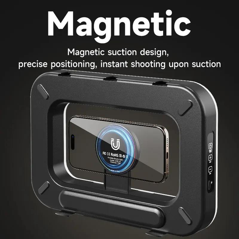 RGB Magnetic Handheld Ring Fill Light - Rechargeable for Phone Live Streaming, Photography, Desktop & Camera Cage Selfie Lightin apophis