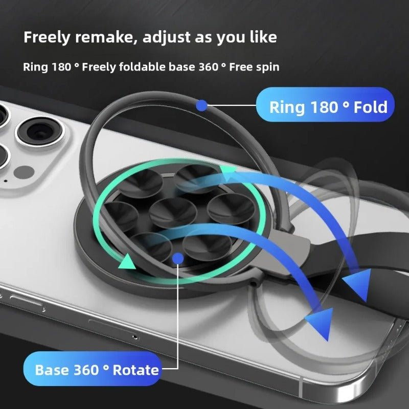 MagSafe Magnetic Ring Phone Stand | Silicone Suction Cup