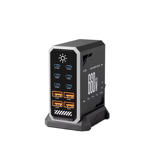 Apophis 660W Flagship Ultra-GaN Desktop Power Station | 8-Port High-Power Pro Hub