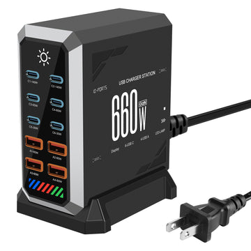 Apophis 660W Flagship Ultra-GaN Desktop Power Station | 8-Port High-Power Pro Hub