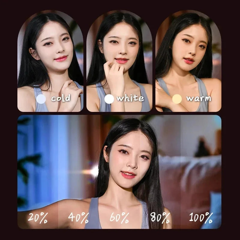 Magnetic Beauty Phone Fill Light | Built-in Makeup Mirror, Foldable Portable Mini | For Selfie/Photo, Universal for all Phones apophis