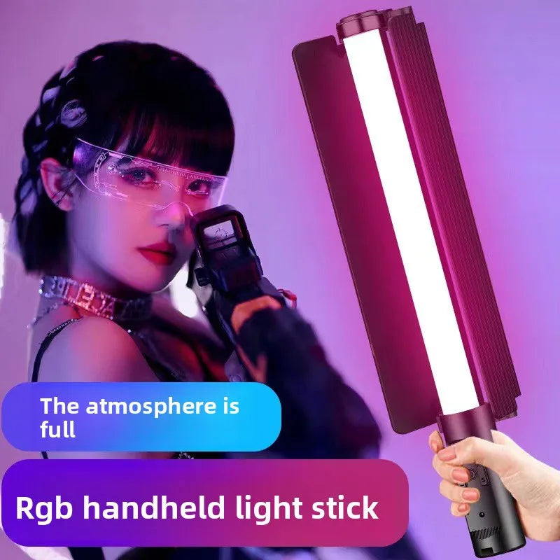 RGB Full Color LED Light Stick | Handheld Dimmable Fill Light | USB Rechargeable, Indoor Shooting/Outdoor Live Streaming Lamp