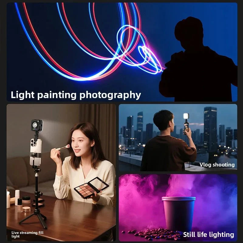 M22 RGB Magnetic suction Pocket Atmosphere Light (New) - Compact for Phone/Mirrorless Camera, Perfect for Live Broadcast, Photo & Video Lighting apophis