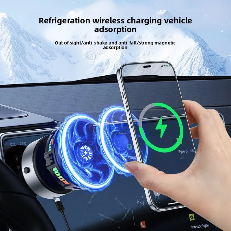 15W Wireless Charging Car Phone Holder | Magnetic, Vacuum Suction
