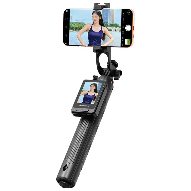 Smartphone Rear Selfie Screen with Selfie Stick Tripod suit.Selfie Pole Real-time Projection,for Vlog/Travel/Selfie/Group Photos