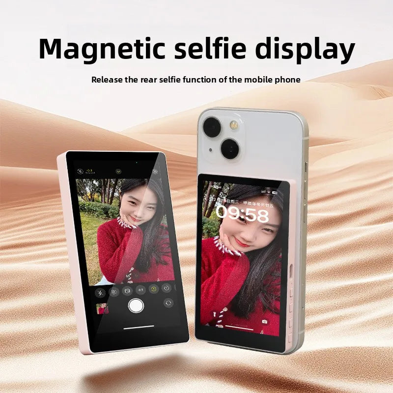 Portable Magnetic Mobile Phone Rear Selfie Screen