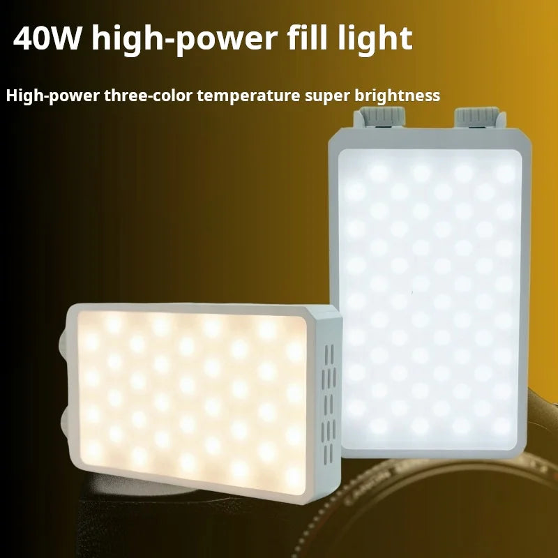 40W LED Bi-Color Portable Pocket Fill Light 2500-9000K Adjustable Brightness Panel DSLR Photography Lighting for YouTube, TikTok