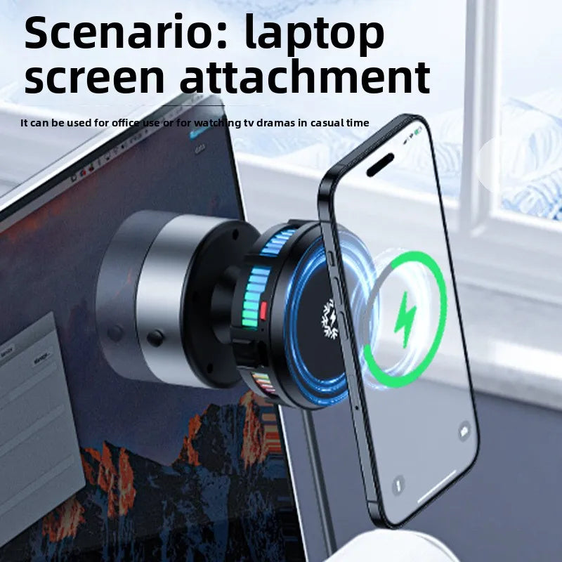 15W Wireless Charging Car Phone Holder | Magnetic, Vacuum Suction