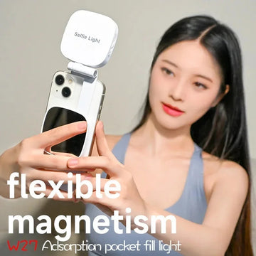 Magnetic Beauty Phone Fill Light | Built-in Makeup Mirror, Foldable Portable Mini | For Selfie/Photo, Universal for all Phones apophis