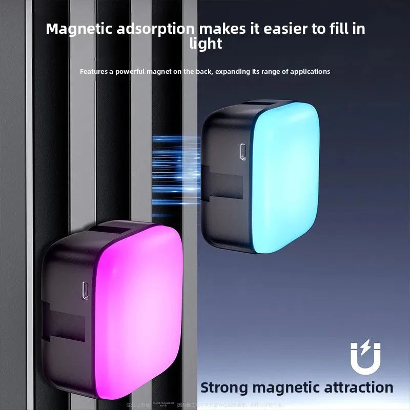 M22 RGB Magnetic suction Pocket Atmosphere Light (New) - Compact for Phone/Mirrorless Camera, Perfect for Live Broadcast, Photo & Video Lighting apophis