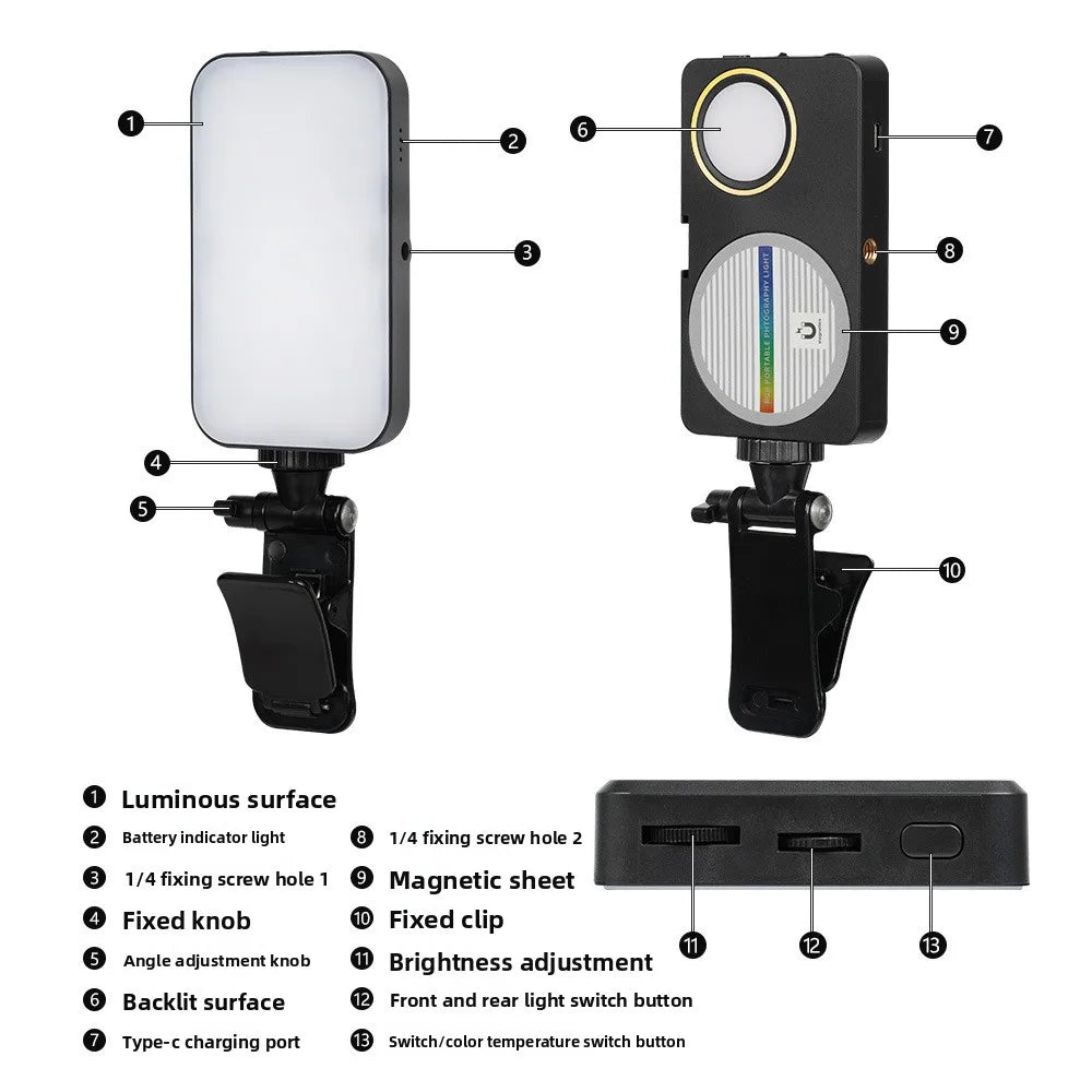 Mini Phone Magnetic LED Fill Light | Portable Pocket Lamp
