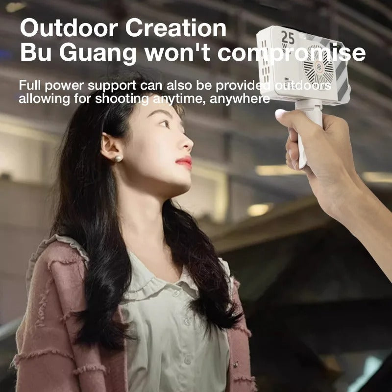 Portable LED Video Light 25W RGB Pocket-Sized Mini Portable Light Temperature Control, Built-in Rechargeable Battery PD Charging